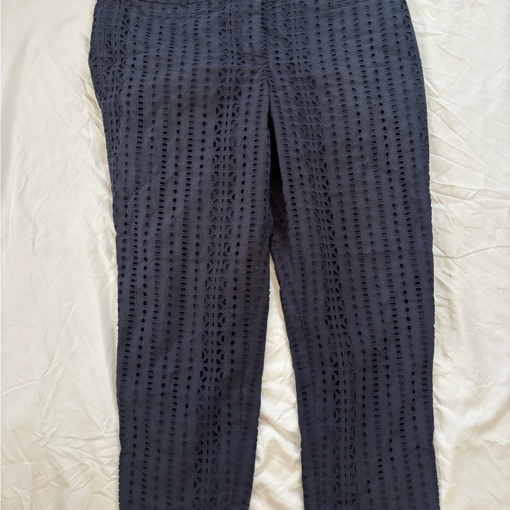 LOFT Navy Eyelet Pants